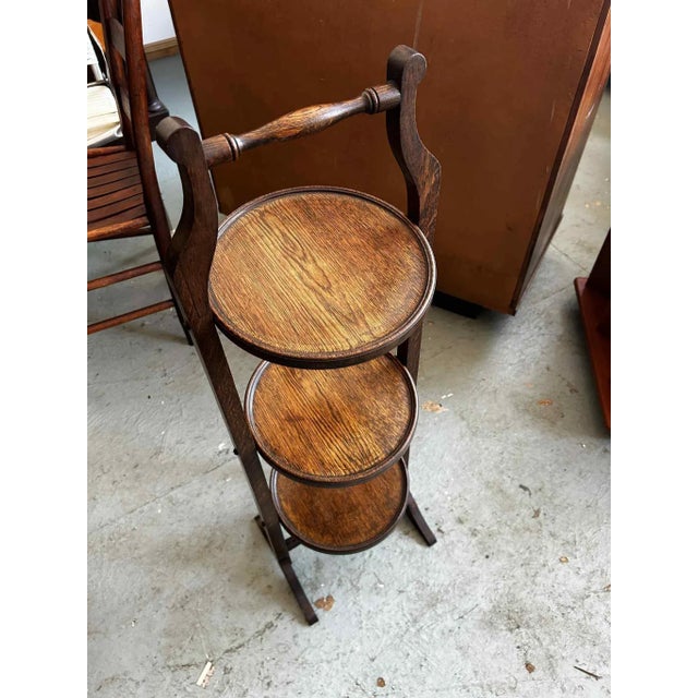 1900s Edwardian Mahogany Antique Cake Stand For Sale - Image 4 of 9