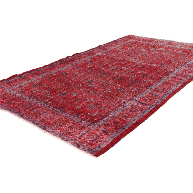 52012 Distressed Vintage Turkish Sivas Rug, 04'00 x 06'10. Distressed Turkish Sivas rugs that retain their vibrant colors...
