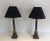 Neoclassical 1940s Neoclassical Style Desk Lamps in Wood-Effect Metal and Brass - a Pair For Sale - Image 3 of 12