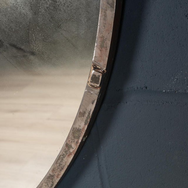 Silver 20th Century Large Convex Railway Mirror, Czechoslovakia, 1950s For Sale - Image 8 of 18