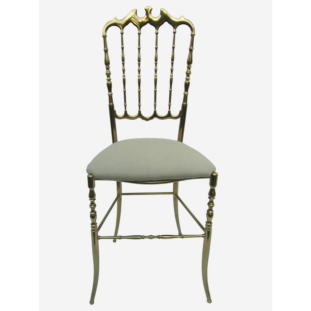 Italian Side Chair in Golden Brass by Giuseppe Gaetano Descalzi for Chiavari, 1950s For Sale - Image 11 of 11