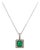 Natural Emerald Diamond Necklace 18" 14k WG 2 TCW Certified For Sale