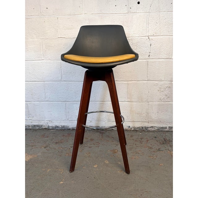 Brown Pair of Mid-Century Modern Swivel Bar Stools, Circa 1970s For Sale - Image 8 of 15