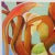 Standout abstract acrylic painting on canvas with a dramatic sensual composition executed in tropical colors. Signed...