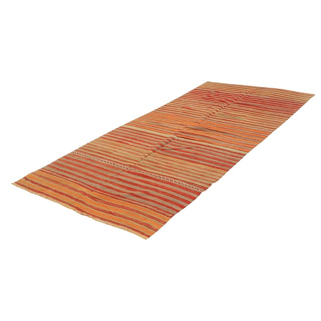 Traditional Mid 20th Century Striped Decorative Vintage Kilim Rug For Sale - Image 3 of 7
