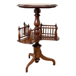 Antique Circular Occasional Book Table in Burr Walnut, 1870 For Sale