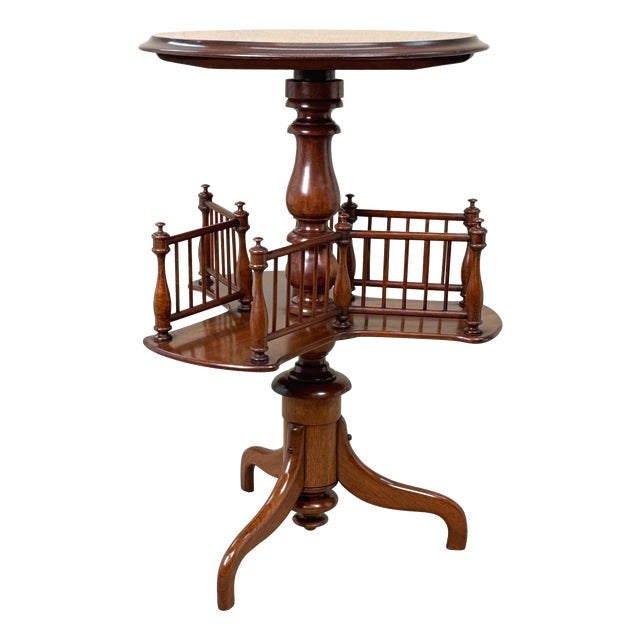 Antique Circular Occasional Book Table in Burr Walnut, 1870 For Sale