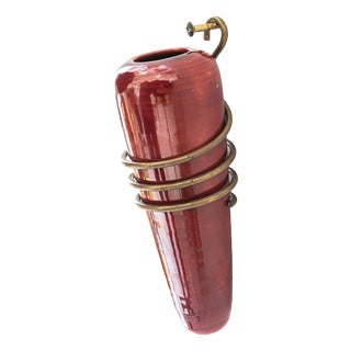 Wall Ceramic Vase with Mount, 1950s For Sale
