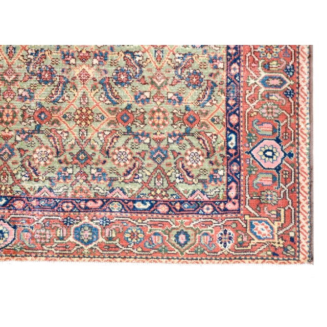 Light Green Early 20th Century Sultanabad Rug For Sale - Image 8 of 11