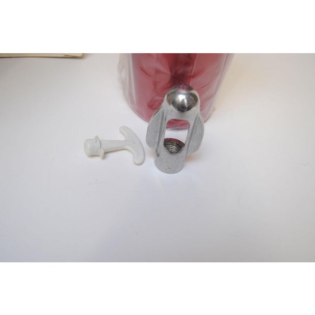 Metal Unused Vintage Italian Red Anodized Aluminum Syphon / Seltzer Bottle by Gimas for Martini and Rossi For Sale - Image 7 of 9