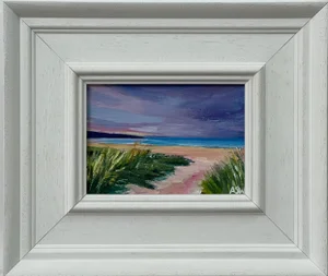 Miniature Beach Landscape of East Coast of Scottish Highlands by British Artist, 2022