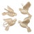 Vintage White Porcelain Irredescent Dove Ornaments Set of 4 For Sale