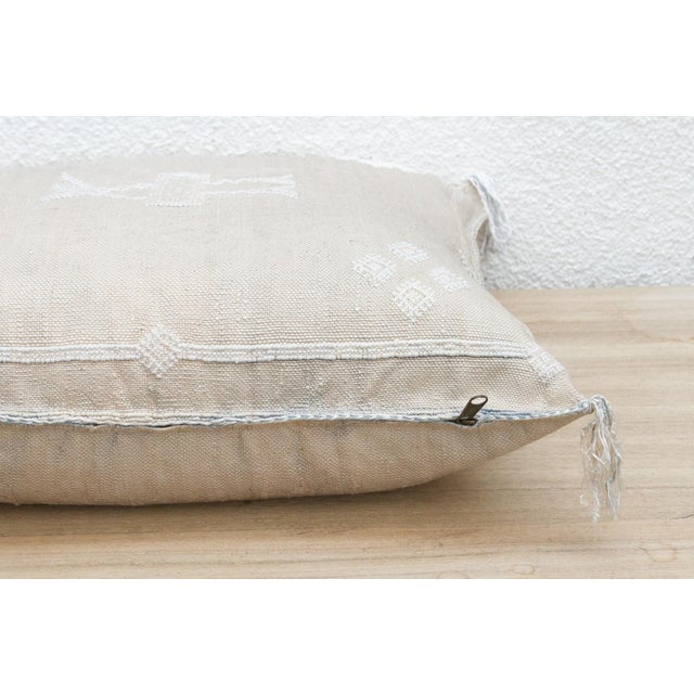 White Souk Large Silk Rug Pillow For Sale In Los Angeles - Image 6 of 8