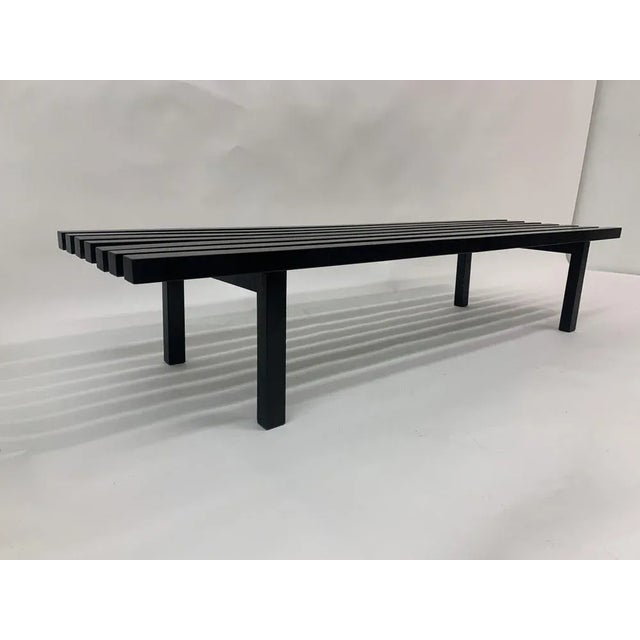 Mid-Century Slatted Wooden Bench, 1970s For Sale - Image 6 of 10