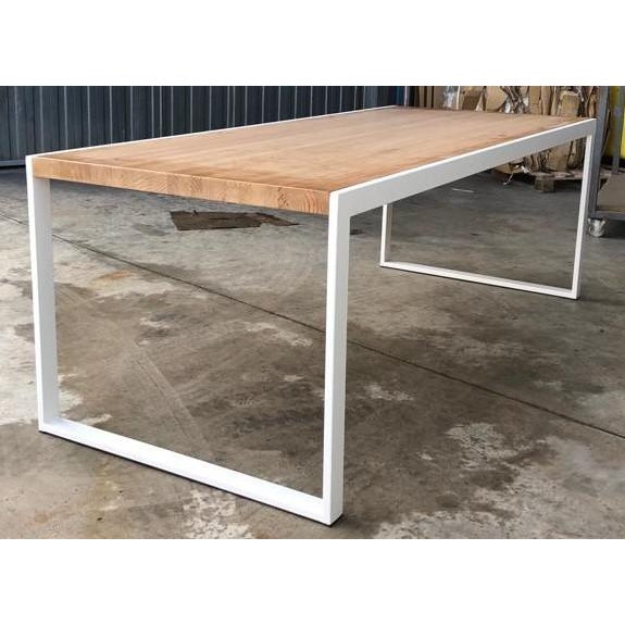 About New Dining Table for Indoor and Outdoor in White Iron Structure with Wood Top. Additional Options SIze Colors...