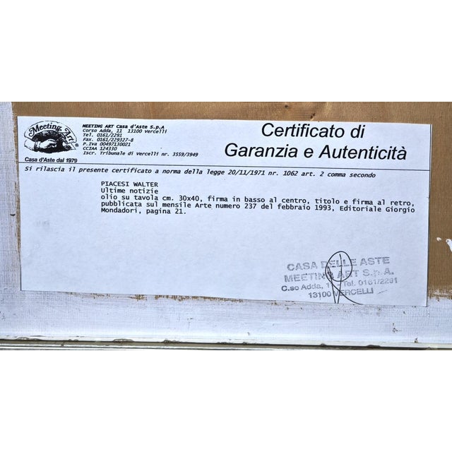 Walter Piacesi, Latest News, 2002, Oil on Board For Sale - Image 12 of 17