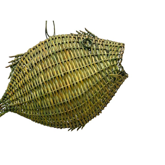 Mid-Century Modern Fish Wicker Rattan Pendant Lamp, 1960s For Sale - Image 15 of 18