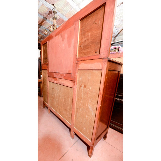 Vintage Italian Liberty Sideboard with Black Marble Plans & Central Mirror For Sale - Image 14 of 18