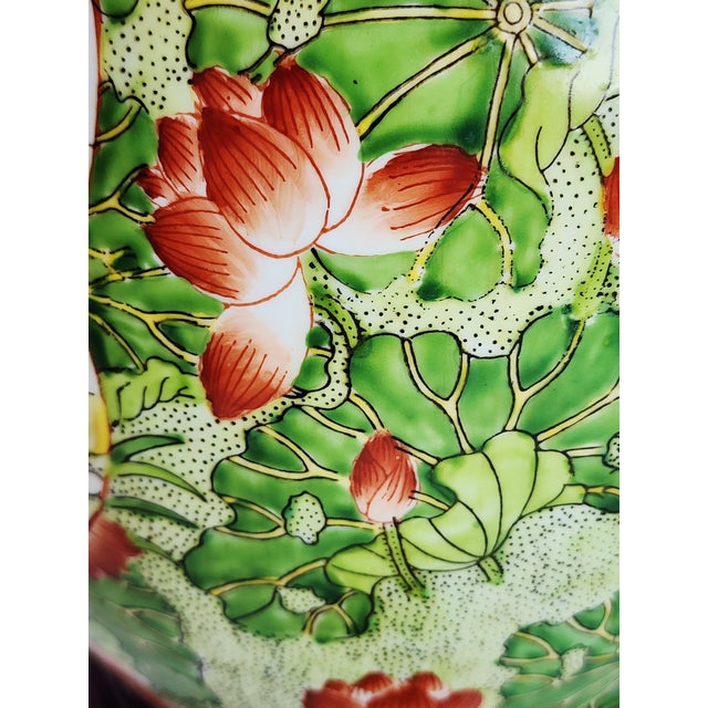 Vintage Maitland-Smith Famille Verte Ginger Jar Table Lamp For Sale - Image 11 of 12