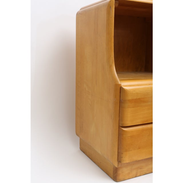 Mid Century Modern Blonde Maple Stardust 515 Nightstand by Russel