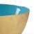 Aqua enamel bowl with gold textured exterior. Not for food use. For decoration only. 6.3h x 7w x 7d