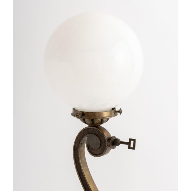 Early 20th Century Art Deco Bronze Scroll Form Lamp For Sale - Image 4 of 7
