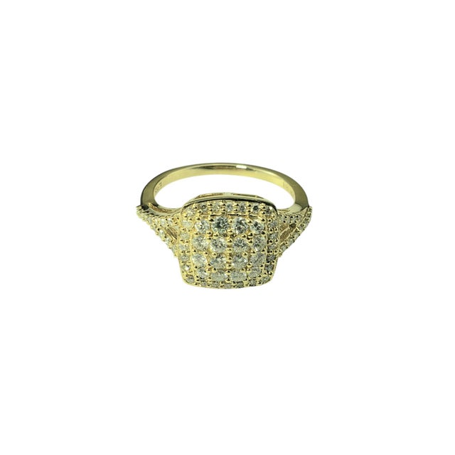 Contemporary Late 20th Century Effy 14 Karat Yellow Gold Diamond Pave Classica Ring, Size 7 For Sale - Image 3 of 9