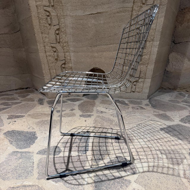 1990s Set of Four Harry Bertoia Wire Side Chair (Model 420) Mid Century Modern Knoll For Sale - Image 5 of 9