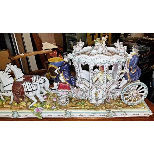 Late 19th Century Capodimonte Style Luigi Fabris Monumental Porcelain Coach For Sale - Image 12 of 12