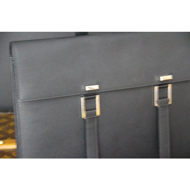 Contemporary Document Holder in Black Epsom and Palladium Leather from Hermès, 2000s For Sale - Image 3 of 16