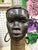 African Vintage Nubian Bronze African Head Sculpture For Sale - Image 3 of 7