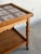 Wood Oak Rolling Bar Cart Patterned Tile Top Serving Tea Trolley in Style of Henning Kjaernulf Denmark 1960s For Sale - Image 7 of 9