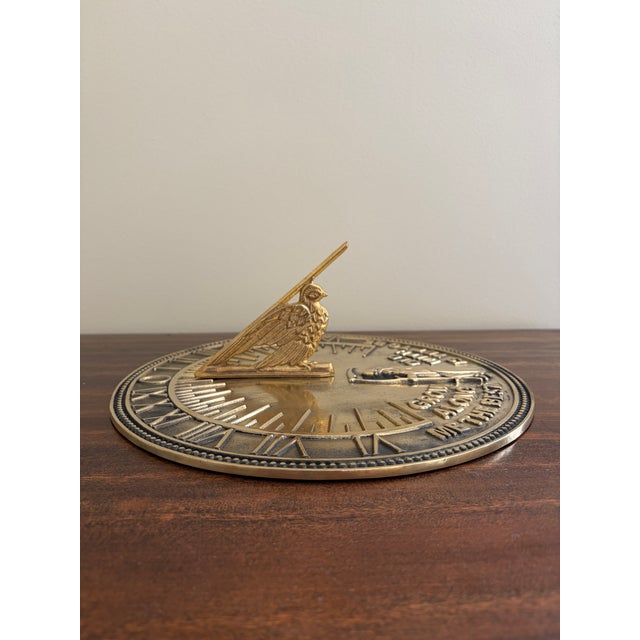 Vintage English Country Brass Garden Sundial "Grow Old Along With Me" For Sale In South Bend - Image 6 of 7