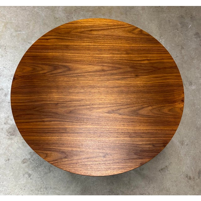 Restored Mid Century Modern Round Walnut Side Table by Heritage Henredon For Sale In New York - Image 6 of 11