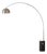 Nova of California Iconic Half Dome Floor Lamp - 95" Mid Century Modern Arc Lamp, Black Marble Base, Satin Nickel Body, Dimmable For Sale