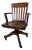 Vintage Traditional Solid Wood Murphy Banker's Swivel Chair W/ Casters For Sale