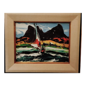 Paul Blain Henrie California Mid Century Seascape Oil on Canvas