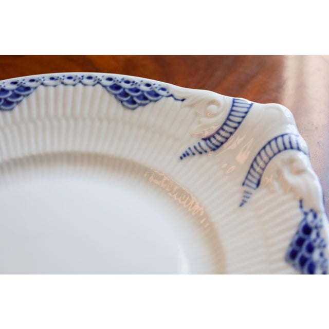 Ceramic Vintage Royal Copenhagen "Princess" 12" Round Hand-Handled Platter - Deep Cobalt - First Quality For Sale - Image 7 of 9