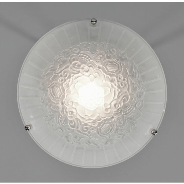 1920s French Art Deco Pendant Light by Hettier Et Vincent & Hanots 1920s France For Sale - Image 5 of 12