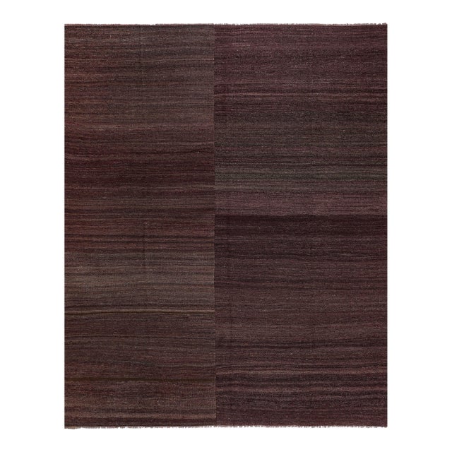 1960s Oversize Bohemian Striped Wool Kilim Rug 9'3'' X 11'9'' For Sale