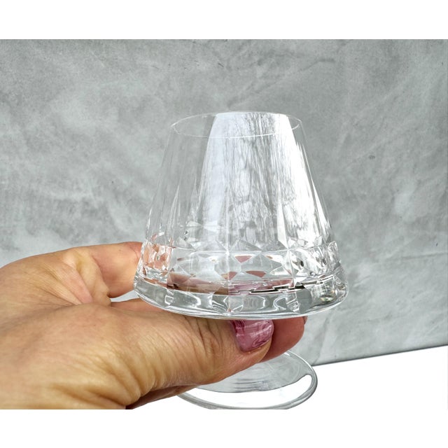 Vintage Cut Crystal Cognac Glasses, 1970s, Set of 6 For Sale - Image 4 of 14