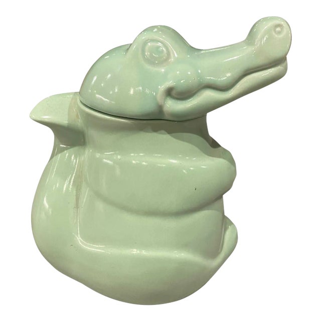 Vintage Carlton Crocodile Alligator-Shaped Sugar Pot For Sale