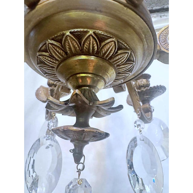 Lights 1920s Classic Brass Spanish Style Chandelier For Sale - Image 7 of 11
