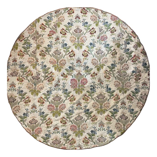 Antique Embroidered Round Tablecloth, 1700s For Sale