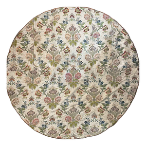 Antique Embroidered Round Tablecloth, 1700s