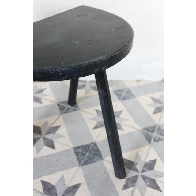 Vintage Stools in Black Painted Wood, 1970s, Set of 2 For Sale - Image 9 of 10