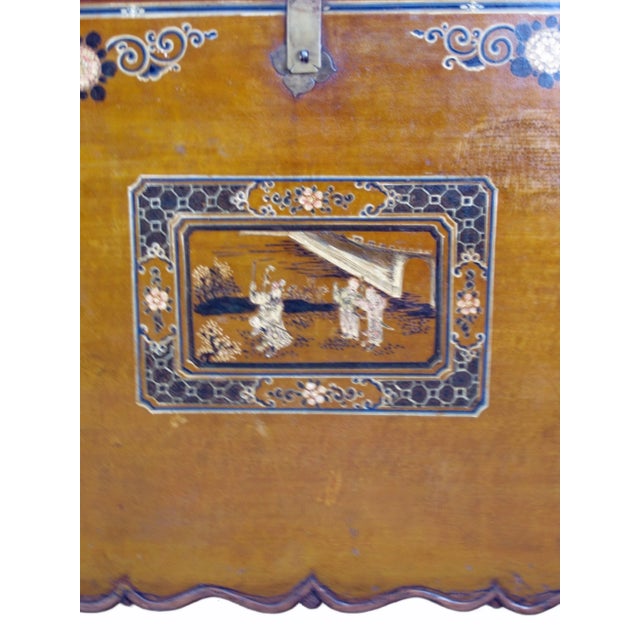 Wood Mongolia Antique Trunk Cabinet For Sale - Image 7 of 12
