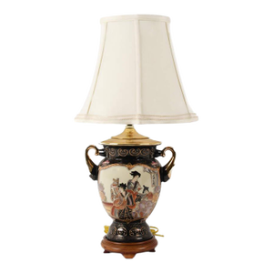 Early 20th Century lectrified Satsuma Urn Lamp