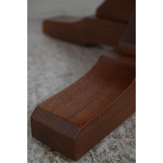 Brown Stickley Mission Oak Split Pedestal Dining Table For Sale - Image 8 of 18