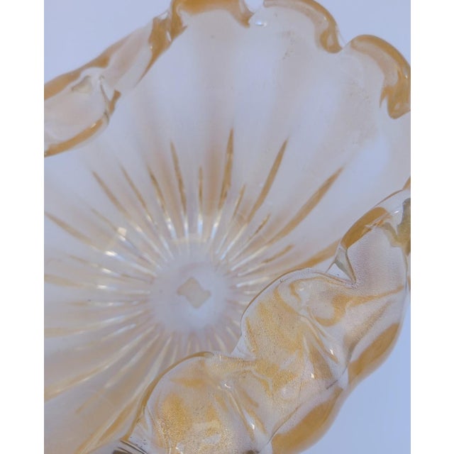 Murano Glass Centerpiece Cup with Gold Leaf Design, 1990s For Sale - Image 9 of 13